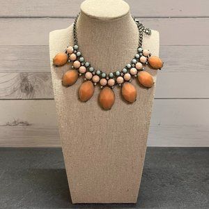 Pastel Pink and Blueberry Milk Bib Necklace